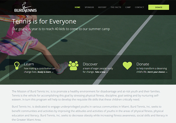 BurdTennis Donation site